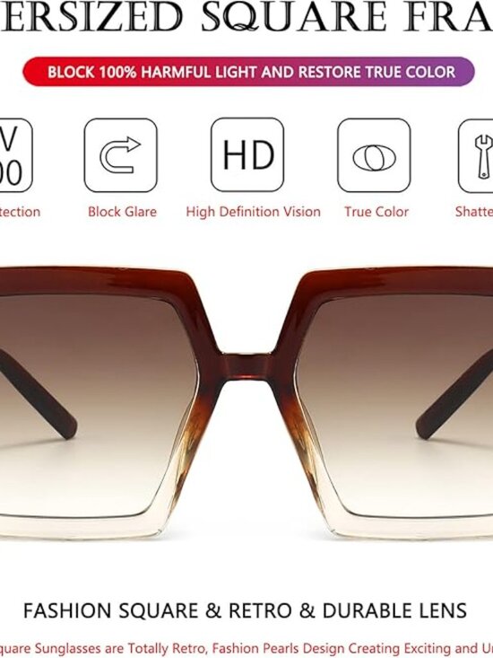 Oversized Brown Sunglasses main image 2